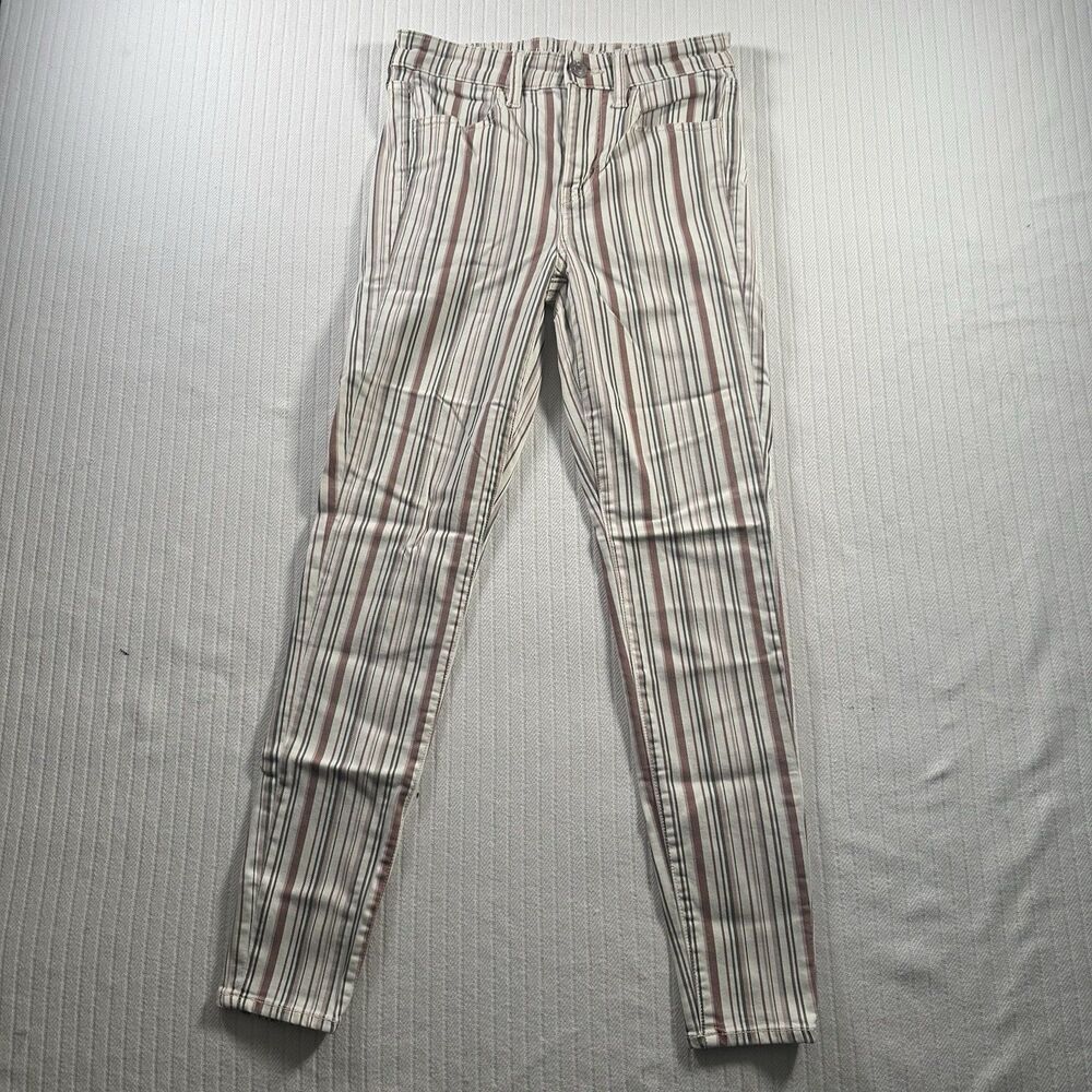American Eagle Women’s Size 2 Striped Skinny Jeans Stretch Ankle Pants Boho